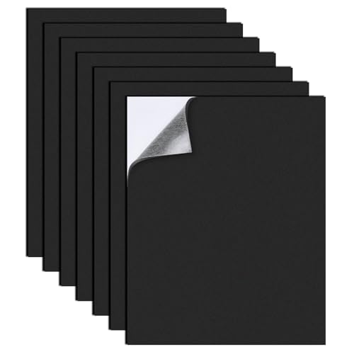 7 Pezzi Fogli di Schiuma EVA, Cuscinetti in Schiuma Antiscivolo Neoprene Fogli, Tappetino Adesivo Antiscivolo con Supporto Adesivo 250×200×3mm per mobili, porte, finestre, bricolage fai da te, nero