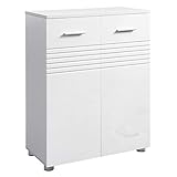 bad kommode otto VERSTECKEN MIT STIL: Wenn Handtücher und Körperpflegeprodukte unordentlich in Ihrem Bad herumliegen, dann verstecken Sie sie hinter der Doppeltür dieses geräumigen, 60 x 30 x 80 cm großen Badezimmerschranks, der durch raffinierte Vertiefungen und elegante Metallgriffe beeindruckt