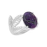 Natural Sugilite Statement Ring 925 Sterling Silver | Handmade Purple Gemstone Jewelry | Bold Oval Crystal Ring for Women | Chunky Jewellery Vintage-Style Gift | Unique Fashion Accessory Sz-9