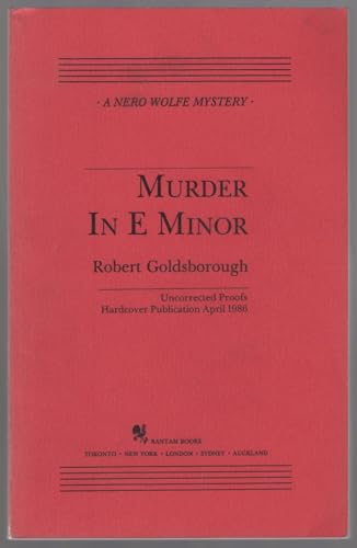 Murder in E Minor; Rex Stout's Nero Wolfe [Unknown] B000S2V5KY Book Cover