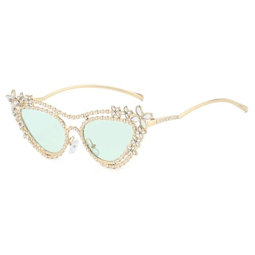Lunettes de soleil œil de chat en métal fini l'éblouissement protection UV400
