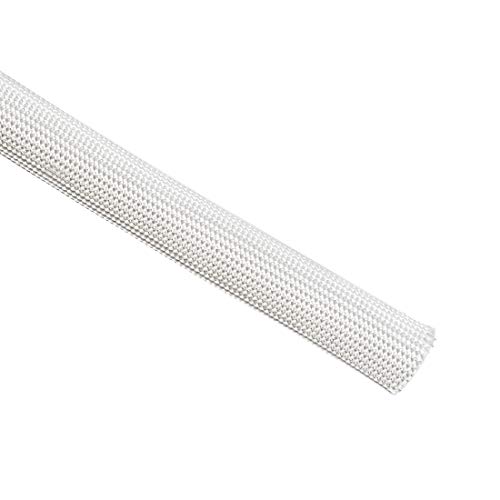 Image of sourcing map Insulation Braid Sleeving, 33Ft-12mm High Temp Fiberglass Sleeve White