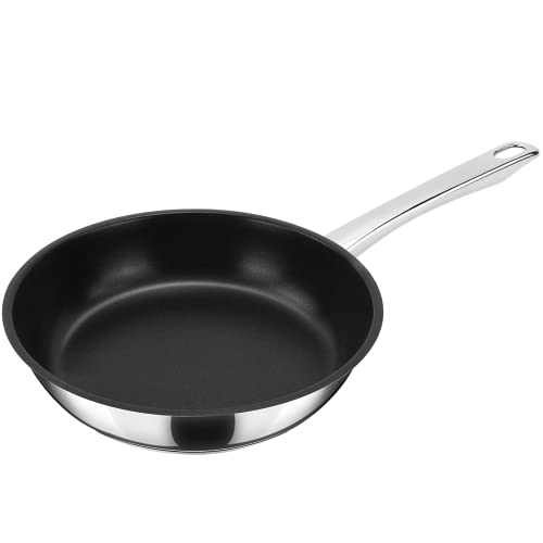 ACTIV CUISINE Poêle à frire 20 cm avec revêtement pour cuisinière à induction. Petite poêle en acier inoxydable 18/10 avec revêtement antiadhésif sans PFOA Cover