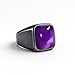 Men’s Amethyst Cushion Square Ring in Sterling Silver, Handmade Purple Gemstone Signet Ring, Stylish Statement Jewelry, Unique Gift for Him, Fashion Silver Ring for Men, Modern Designer Jewelry