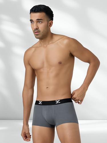 Image of XYXX Men's Micro Modal Trunks - Ace Underwear for Men Pack of 2 (XL; Rio Red+Grey)
