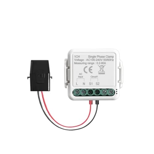 Pinza amperimétrica 80A con transformador de corriente 1CH miniatura 1