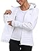 MoFiz Damen Wanderjacke Outdoorjacke Funktionsjacke Running Winter Jacke Leicht Warm mit Verstellbarer Kappe Weiß 2XL