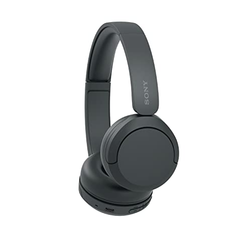 Sony WH-CH520 Kabellose Bluetooth-Kopfhörer - bis zu 50 Stunden Akkulaufzeit mit Schnellladefunktion, On-Ear-Modell - Schwarz