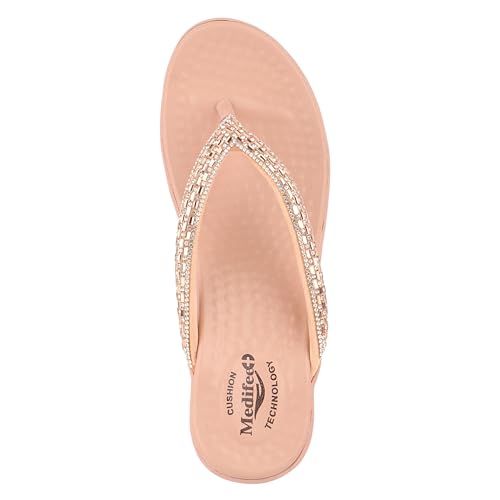 Image of Medifeet Slip-On Wedges Sandals II Rhinestones and Crystals Sandals II Cushion Fashion Sandals For Women's