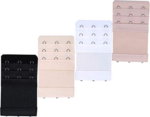 Ktobtel Women's Bra Extender 3 Hooks 3 Rows 8Pcs Elastic Bra Band Hook Strap Extensions Multicoloured #TOP3