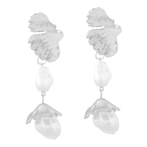 Bijoux d'oreilles poire au design floral épuré pour femme raffinée
