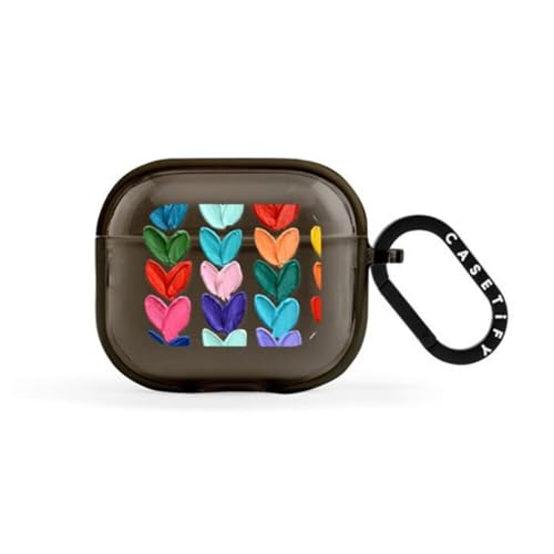 Coque Airpods 3 CASETiFY Impact transparente noire à motifs cœurs