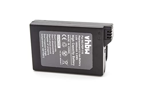vhbw Batterie Compatible avec Sony PSP-1000, PSP-1000K-CW, PSP-1001, PSP-1004, PSP-1006 - Remplacement pour PSP-110, PSP-280G (1600mAh)