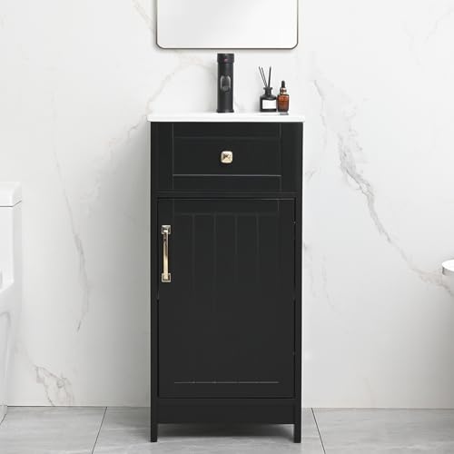 Amzzar 16" Small Bathroom Vanity with Sink & Faucet