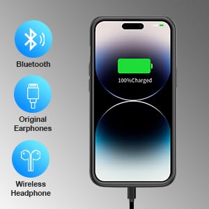 Coque de batterie iPhone 14 Pro Max 8500 mAh couverture charge noir 6,7" - 5