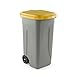 SIT SSS Poubelle de tri sélectif 100 l Couvercle brossé, gris/jaune, unique