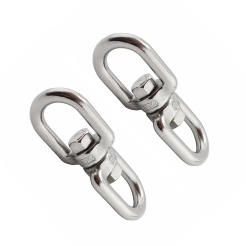 PRETYZOOM 2 filatori in acciaio inox da appendere con doppia clip, gancio girevole liscio per piante, campanelli a vento, mangiatoie per uccelli, gancio per appendere per giardino e uso domestico