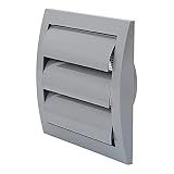 Ø100mm 150x150 mm Dunstabzugshaube mit eingebautem Schädlingsschutz, weiß/Grau/Braun/Schwarz, Lüftungsschlitzabdeckung, HVAC-Abluftkanalabdeckung, Auspuffkappe (Weiß X) (Ø100, Grau)