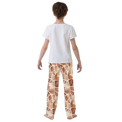 Giraffe Print Long Pajama Pants Elastic Waist PJ Bottoms with Pockets S A1119444