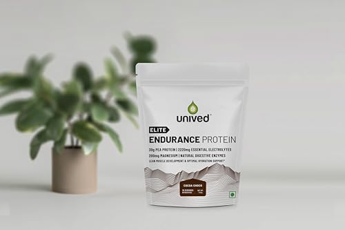 Unived Elite Endurance Protein | Plant Based Protein for Athletes | 30g Pea Protein, 200mg Magnesium, & Electrolytes | Supports Lean Muscle Development & Optimal Recovery | 30 Servings (Cocoa Choco)
