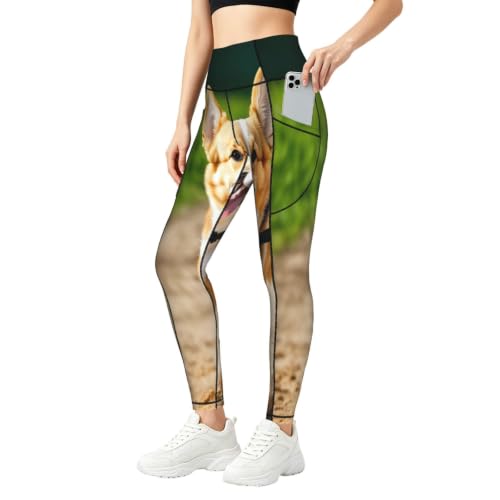 Pantalones de yoga holgados de corgi para relajarse en casa y leggings de descanso