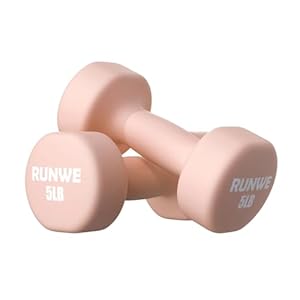 RUNWE Dumbbells Set of 2 – Cast Iron Dumbbell Pairs Options for 1 3 5 7 OR 10 LB Each, Hand Weights Sets Exercise & Fitness Dumbbell Free Weights for Child, Women, Men (Sold in One Pair Not All Sets)