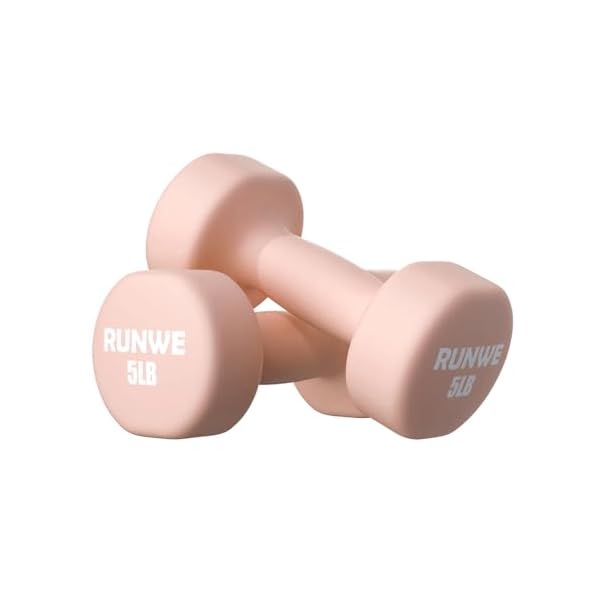 RUNWE Dumbbells Set of 2 - Cast Iron Dumbbell Pairs Options for 1 3 5 7 OR 10 LB Each, Hand Weights Sets Exercise & Fitness Dumbbell Free Weights for Child, Women, Men (Sold in One Pair Not All Sets)
