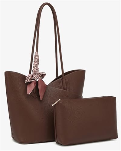 Bolso tote grande para mujer de cuero sintético miniatura 2