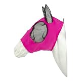AMAHORSE MASCHERA ANTI MOSCHE IN LYCRA E RETINA COPRIORECCHIE TECH TG E COLORI ASSORTITI (S, NERO)