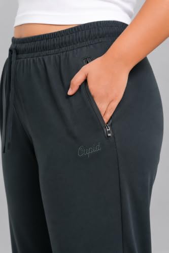 Image of CUPID Women's Cotton Track Pants Regular Fit Lounge Wear Gym Joggers Sports Trouser Night Pants for Ladies