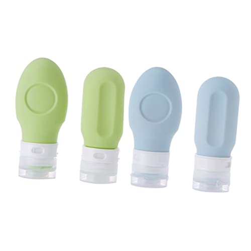 SAFIGLE 4Piezas Viaje de Silicona Recargables Contenedores Loción y Artículos de Portátil y Duradero