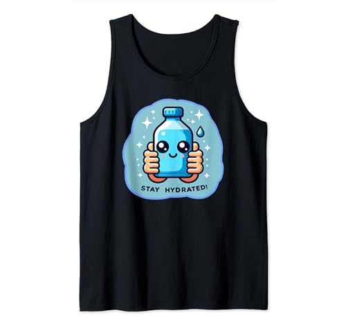 Mantente hidratado: diseño de botella amigable con la motivación Camiseta sin Mangas