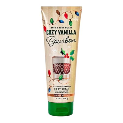 Bath & Body Works Cozy Vanilla Bourbon Ultimate Hydration Body Cream Gift Set For Women 8 Fl Oz (Cozy Vanilla Bourbon)