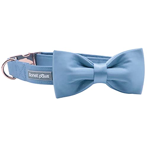 Lionet Paws Bowtie Dog Collar - Comfortable Silk Boy Dog Collar with Detachable Bow Tie for Small Dogs Neck 25-40cm - Image 4