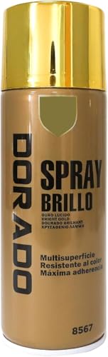 MORE FREE-Pintura Spray Dorado Brillo Multicolor Profesional 400ml Adecuado Metal Madera y Plástico