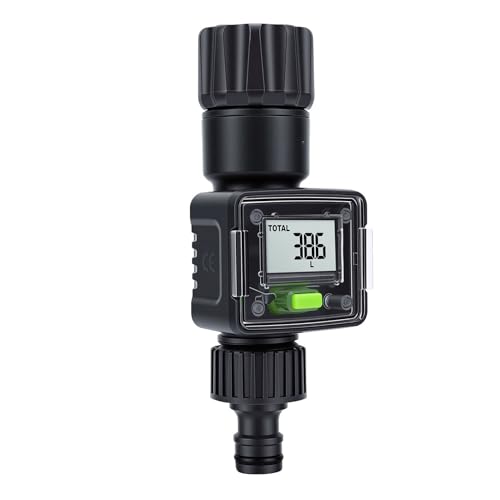Medidor de flujo de agua digital SIXRUN con 4 modos y entrada de latón para mangueras 4