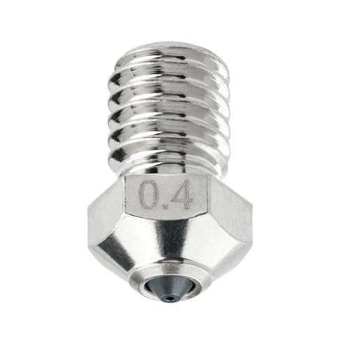 Wolframkarbid-Düse 0,4 mm für E3D V6 Hotend, Prusa i3 MK3S / MINI, Anycubic i3 Mega/Kobra/Kobra Neo, hohe Wärmeleitfähigkeit und Verschleißfestigkeit, vernickeltes Kupfer