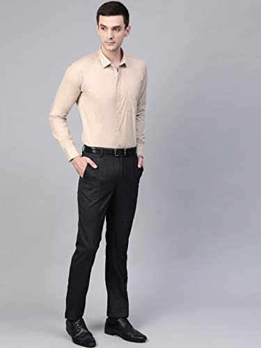 Image of MANQ Men's Regular Fit Cotton Formal Shirt, Full Sleeves, Spread Collar, Button-Down, Office, Business & Casual Wear