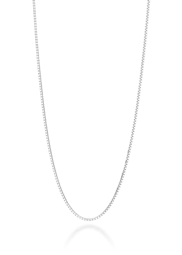 Miabella Italian 925 Sterling Silver or 18K Gold Plated 925 Sterling Silver Thin 0.8mm Box Chain Necklace for Women Made in Italy (sterling silver Length 18 inches)