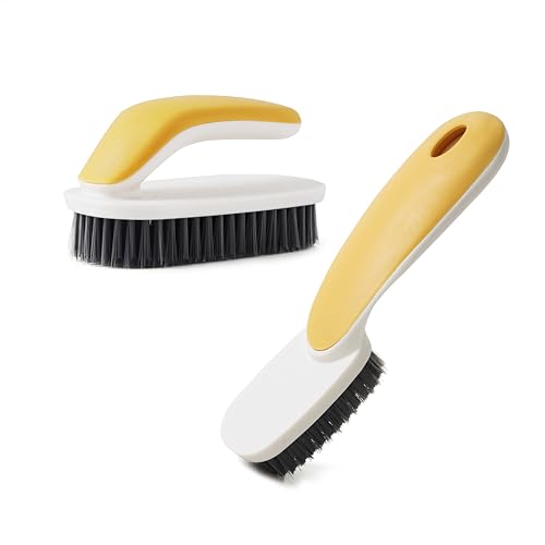 Kagyuan Soft Bristle Laundry Brush for Shoes, Clothes, Hats (Yellow)