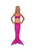 Hand-made Mermaid Swim Tail for Swimming (Pink with a top, Girls 4-6)