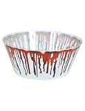 FIESTAS GUIRCA | Bol Ensangrentado Reutilizable (25 cm) - Decoración de Mesa para Halloween y Fiestas de Terror - Ideal para Celebraciones y Eventos - Rojo