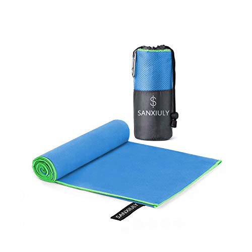 SANXIULY Microfiber Quick Drying Towel for Travel,Camp,Gym,Beach,Swim，Backpacking and More Color Blue Size 3060