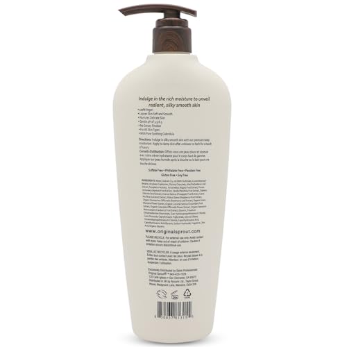 Original Sprout Luscious Island Body Moisturizer, Fast-Absorbing, Non-Greasy & Moisturizing Body Lotion with Coconut Oil, Vegan & Sulfate-Free Formula, Suitable for All Skin Types, 24 fl oz