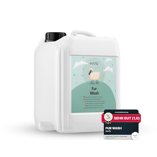 eco:fy Lammfell Waschmittel mit Lanolin - für Schaffelle, Fell, Wolle, Naturfell, Naturfasern reinigen, biologisch abbaubar, ohne Duft (5 l)