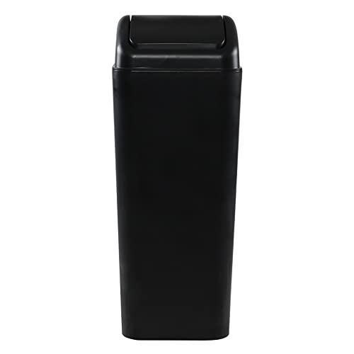Caneca de basura rectangular de plástico 3.5 galones negra miniatura 2