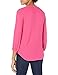 Amazon Essentials Women's 3/4 Sleeve Button Popover Shirt, Loose-Fit V-Neck Blouse, Hot Pink, XX-Large