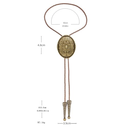 Image of GelConnie Floral Bolo Tie for Men Womens Bolo Tie Necklace Native American Black Men's Bolo Ties Western Cowboy Bolero Ties