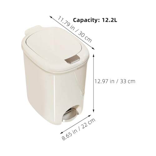 Bote de basura con pedal crema 2L para cocina y dormitorio miniatura 2