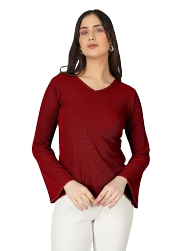 Image of Plus Size Women Top Bell Sleeve | Casual Top for Women Full Sleeve